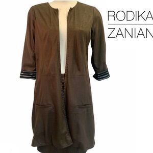 Rodika Zanian brown skirt jacket set sz 40